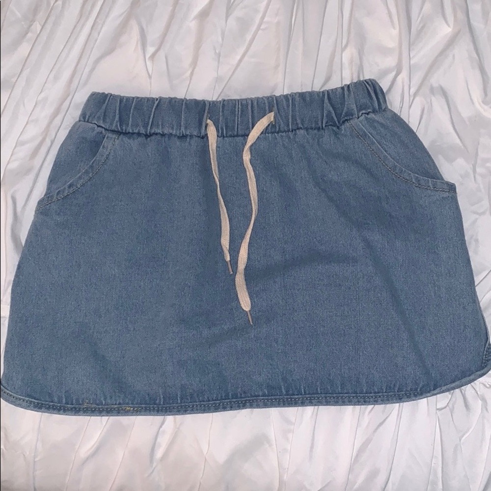 shein paper bag denim skirt
